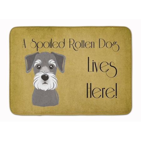 Carolines Treasures Schnauzer Spoiled Dog Lives Here Machine Washable Memory Foam Mat BB1454RUG